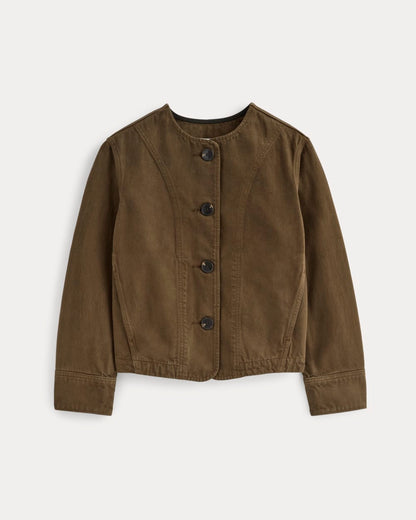 The Denim Barrel Jacket | Cocoa