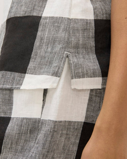 The Scoop Tank in Linen | Bone / Black Check