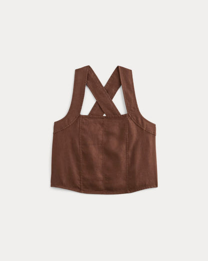 The Crossback Tank in Linen | Cedarwood