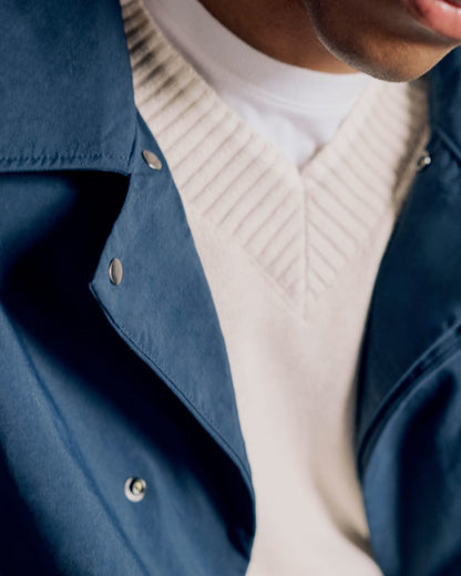 Re:Cycled Nylon Mac Coat | Deep Navy