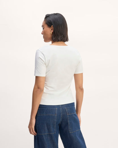 The Form Scoop-Neck Tee | White