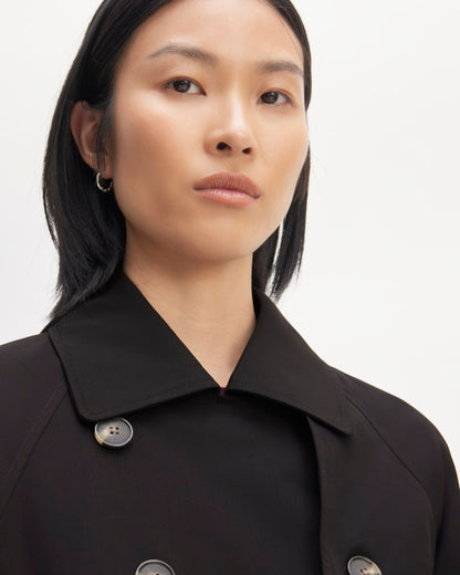 The Italian Wool Modern Trench | Black