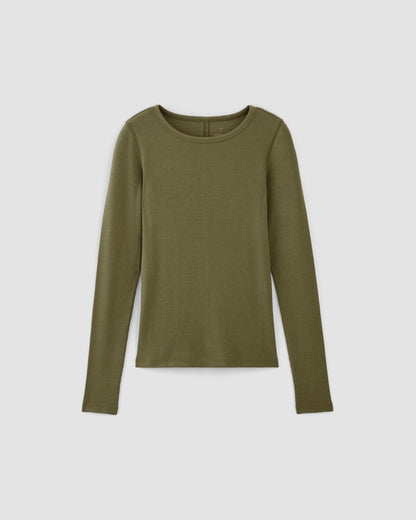 The Luxe Rib Long-Sleeve Crew | Kalamata