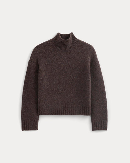 The Cloud Oversized Turtleneck | Heathered Burgundy