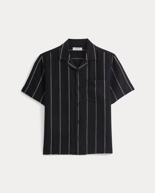 Linen Resort Shirt | Black / Bone