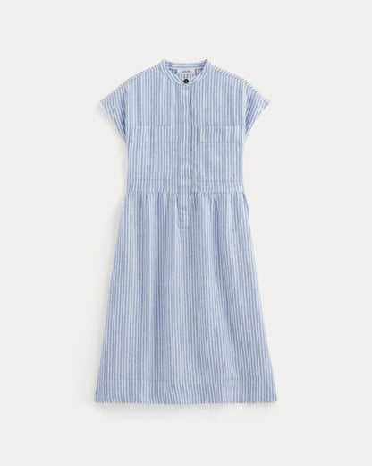 The Craft Dress in Linen | Bluebell / Bone