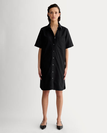 The Oxford Short-Sleeve Shirt Dress | Black