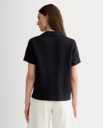 The Notch Shirt in Linen | Black