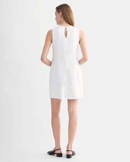 The Shift Dress in Stretch Linen | White