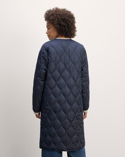 The Long Quilted Liner | Navy