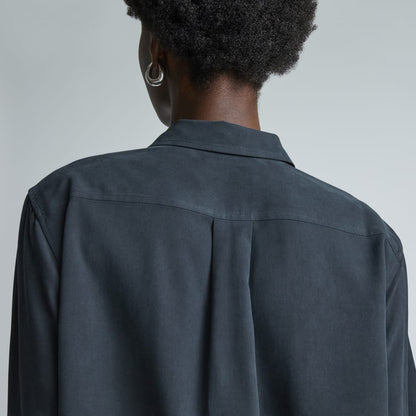 The Washable Silk Relaxed Shirt  | Washed Black