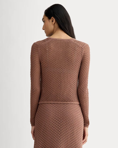 The Lace Knit Cardigan | Mocha