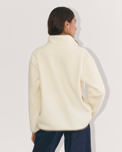 The ReNew Fleece Oversized Half-Zip | Heathered Oat