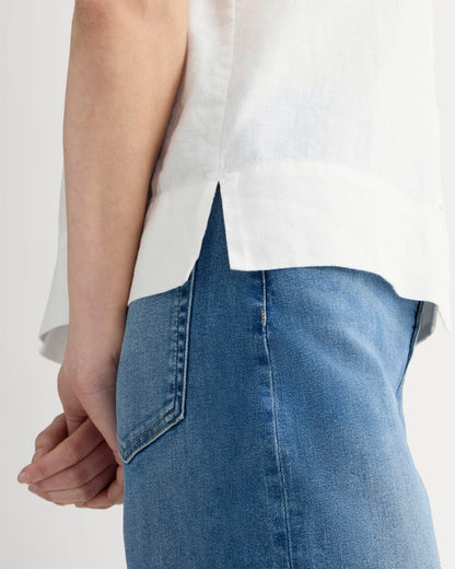 The Notch Shirt in Linen | White