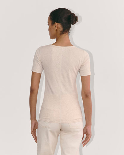 The Luxe Rib Crew | Heathered Oat
