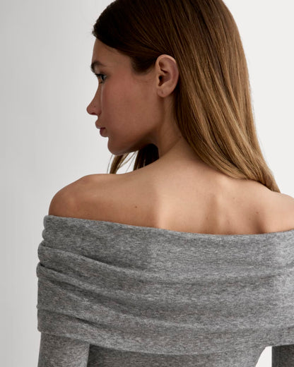 The Off-the-Shoulder Top in Butterluxe | Heather Charcoal