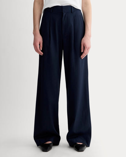The Draper Pleated Pant in Buttersmooth | Navy | 30" Inseam