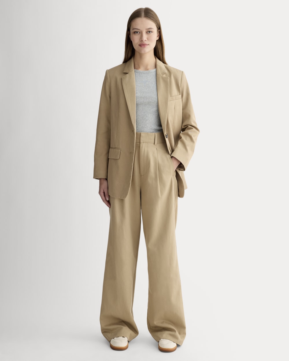 The Draper Pleated Pant in Buttersmooth | Ash Brown | 32" Inseam