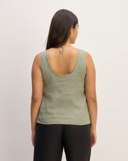 The Scoop Tank in Linen | Sage Green