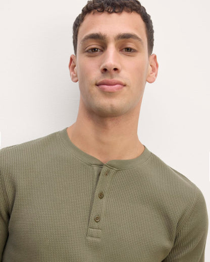The Waffle Long-Sleeve Henley | Kalamata