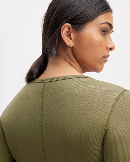 The Luxe Rib Long-Sleeve Crew | Kalamata