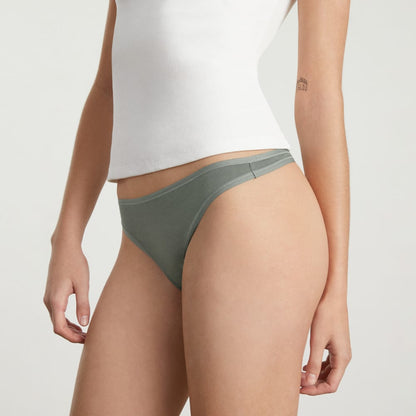 The Cotton Thong | Dark Sage