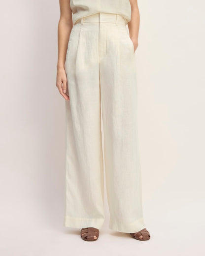 The Linen Way-High® Drape Pant  | Bone