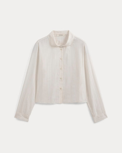 Textured Mini Collar Shirt | Bone