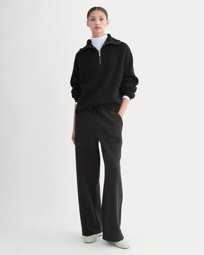 The Half-Zip Sweater in Luxe Merino | Black