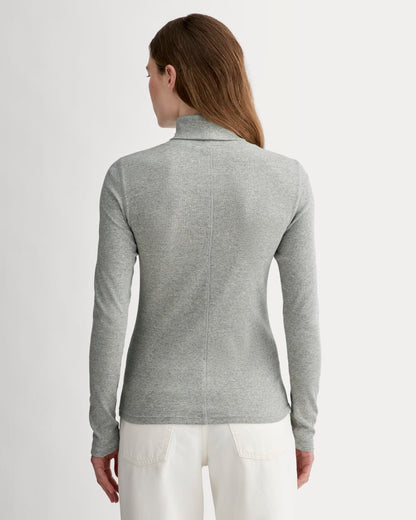 The Luxe Rib Turtleneck | Washed Heathered Grey