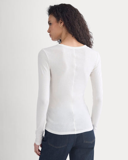 Tissue Long-Sleeve Crew | Bone