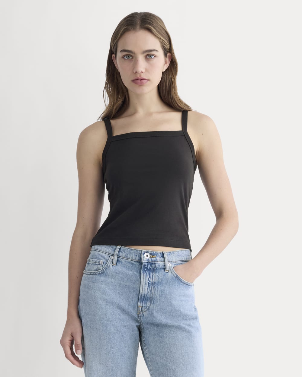 The Essential Square-Neck Tank | Black