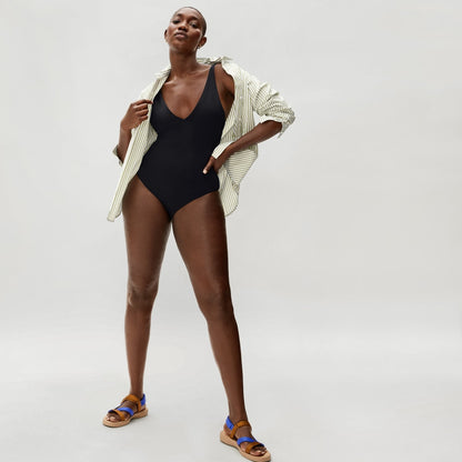 The V-Neck One-Piece | Black