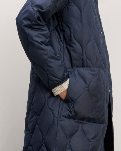 The Long Quilted Liner | Navy