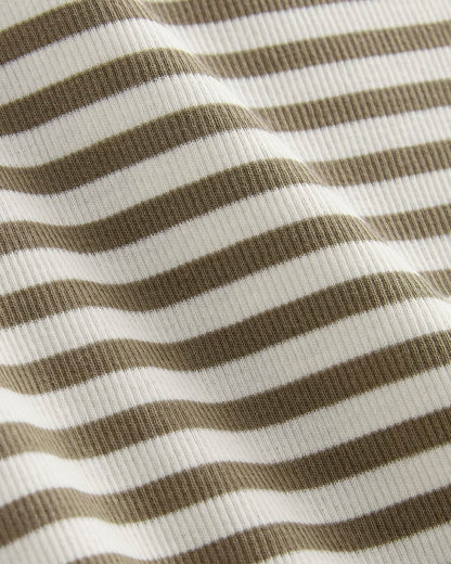 The Luxe Rib Scoop-Neck Tee | Bone / Deep Taupe