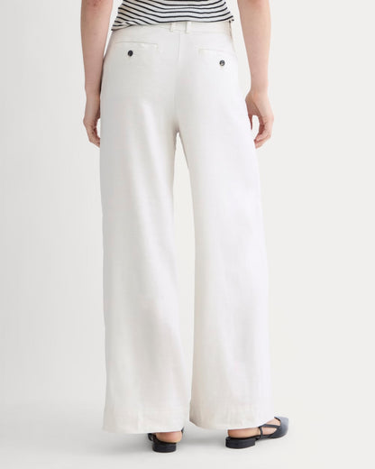The Wide-Leg Pant in Stretch Linen | Natural Chambray