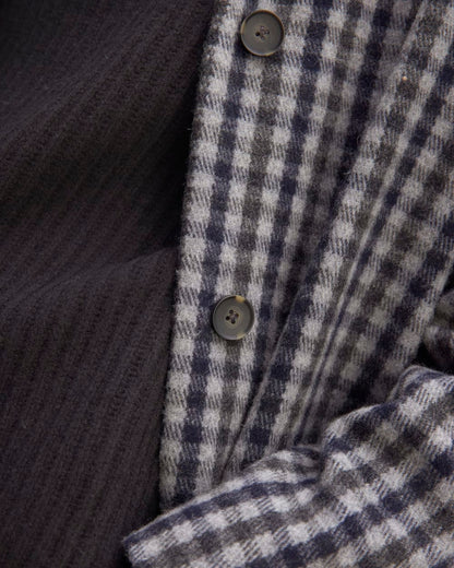 The Italian ReWool® Cocoon Coat | Grey / Charcoal / Navy Check