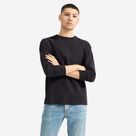The Premium-Weight Long-Sleeve Crew | Uniform | Black