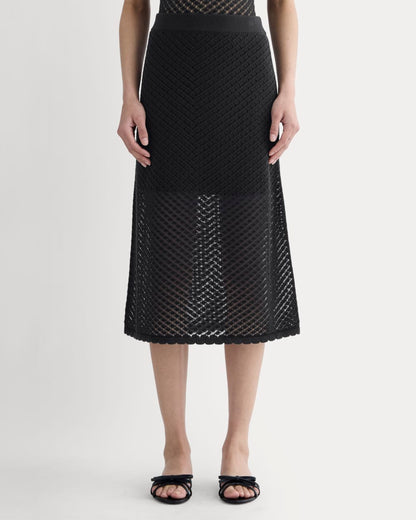 The Lace Knit Skirt | Black