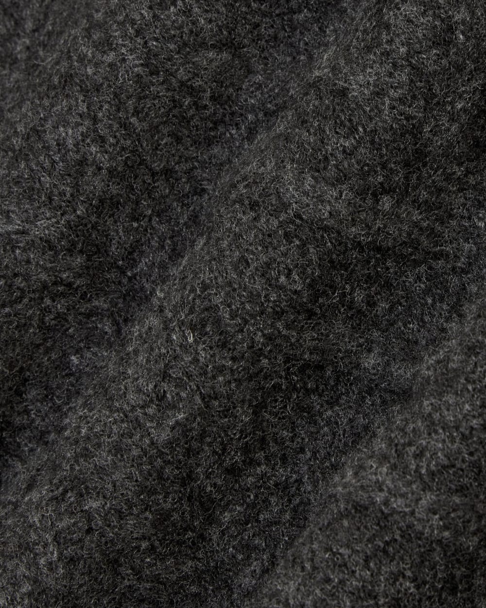 The Felted Merino Cable-Knit Crew | Charcoal