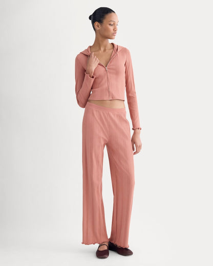 Lounge Rib Hoodie | Ash Rose