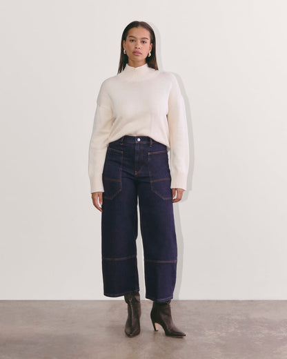 The Way-High® Gardener Cropped Jean | Deep Rinse