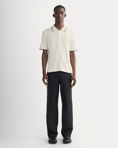 The No-Sweat Button-Down Polo | Heathered Canvas
