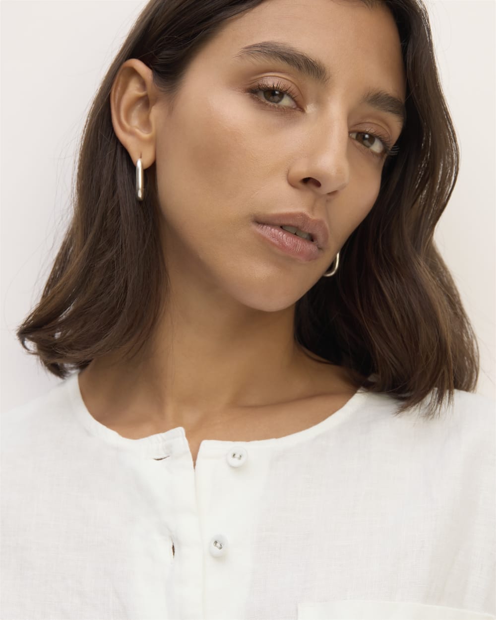 The Popover Shirt in Linen | White