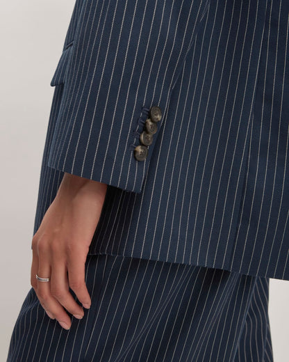 The Oversized Blazer in Buttersmooth | Navy / Bone
