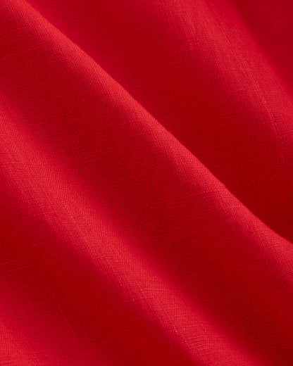 The Notch Shirt in Linen | Classic Red
