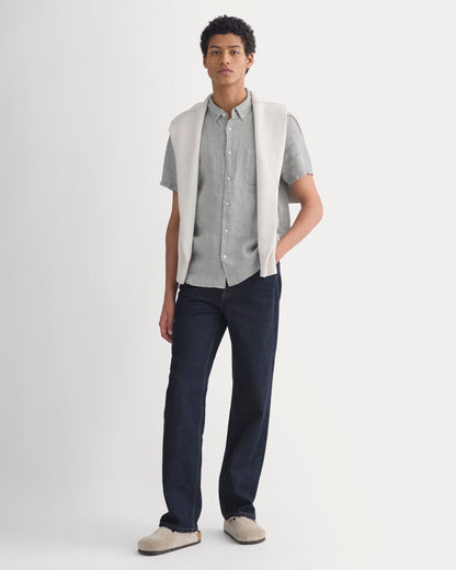 The Classic Short-Sleeve Shirt in Linen | Agave / Bone