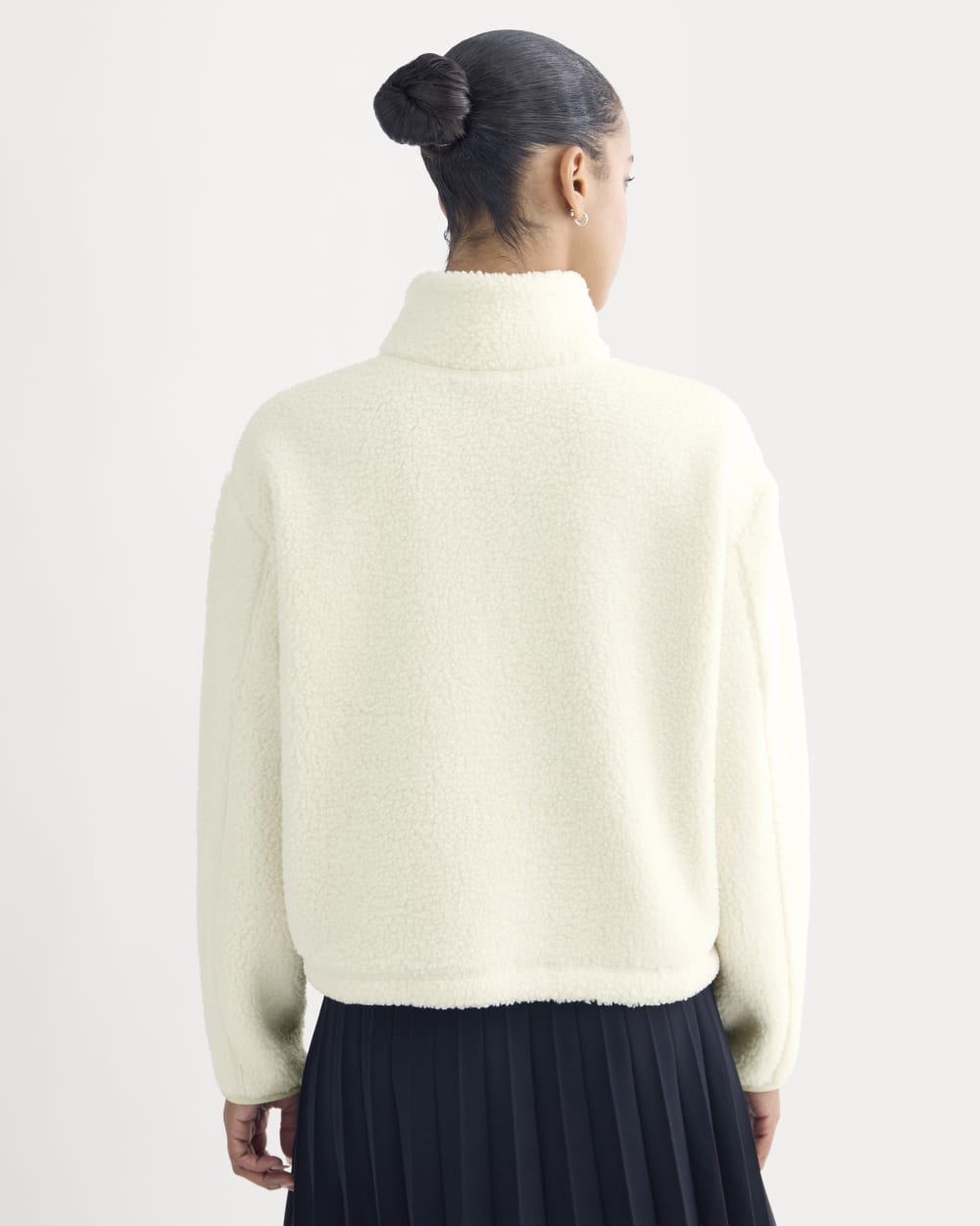 Reversible Teddy Half-Zip Pullover | Bone/Birch