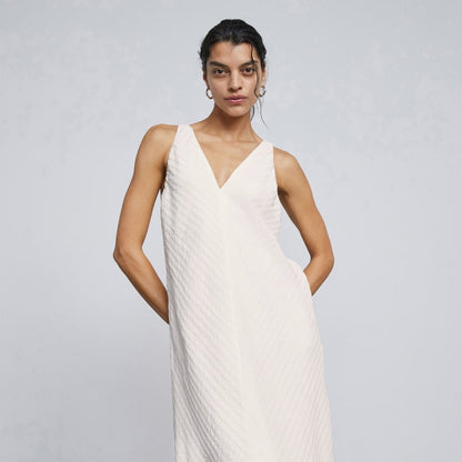 The City Stripe Midi Dress | Bone