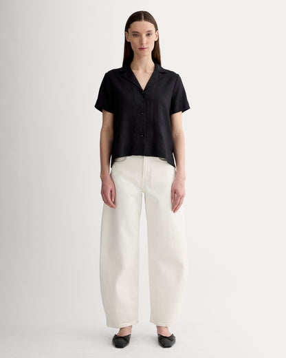 The Notch Shirt in Linen | Black